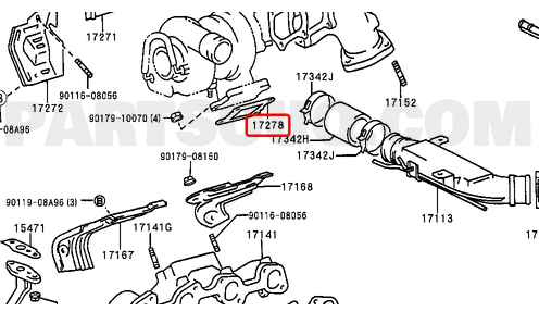 GUARNIZIONE USCITA TURBINA TOYOTA HILUX (ORIGINALE) - Autoricambi4x4