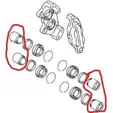 KIT 4 PISTONE/ PISTONCINO PINZA FRENO ANTERIORE TOYOTA LAND CRUISER KZJ90 - KZJ120/ HILUX/ 4 RUNNER/ MITSUBISHI PAJERO IV 3.2 (Pistone: 45mm) - Autoricambi4x4