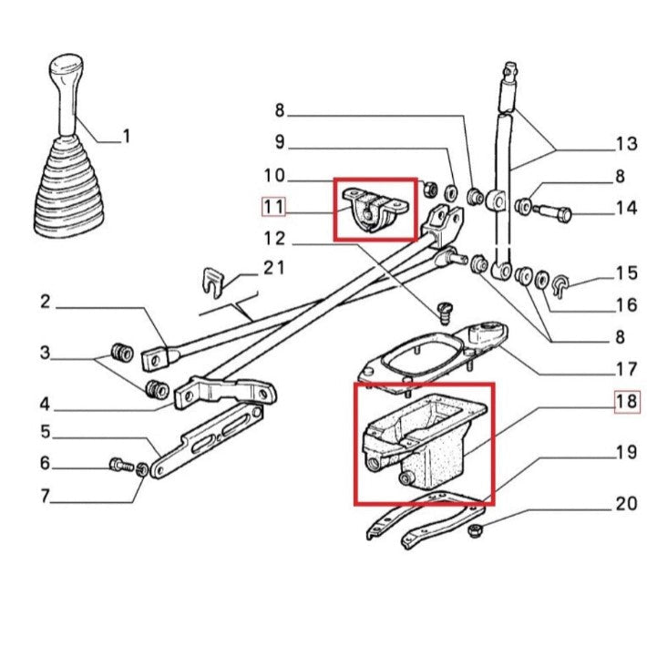 KIT BOCCOLA BARRA/ASTA E CUFFIA INTERNA LEVA CAMBIO FIAT PANDA (141_) - Autoricambi4x4