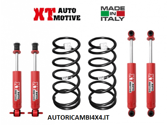 KIT RIALZO COMPLETO XT AUTOMOTIVE +6 CM PER MITSUBISHI PAJERO 1°SERIE/L040 3 PORTE DAL 1989 AL 1991 (PER VEICOLI A MOLLE POSTERIORI) - Autoricambi4x4