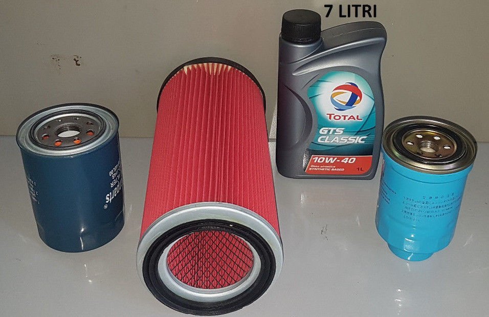 KIT TAGLIANDO 3 FILTRI + LITRI 7 TOTAL 10W40 NISSAN PATROL GR I (Y60) 2.8 TD DAL 1988 AL 1997 (COD. MOTORE RD28T) - Autoricambi4x4