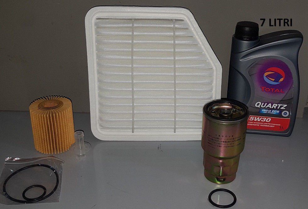 KIT TAGLIANDO 3 FILTRI + LITRI 7 TOTAL 5W30 TOYOTA RAV 4 III 2.2 D - 4D DAL 2006 ( COD. MOTORE 2AD - FTV / 2AD - FHV) - Autoricambi4x4