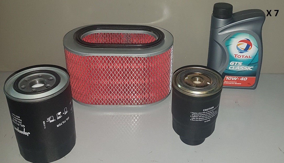 KIT TAGLIANDO 3 FILTRI+LITRI 7 TOTAL 10W40 MITSUBISHI PAJERO II 2.8 TD DAL 1994 AL 2000 (COD. MOTORE 4M40 - T) - Autoricambi4x4