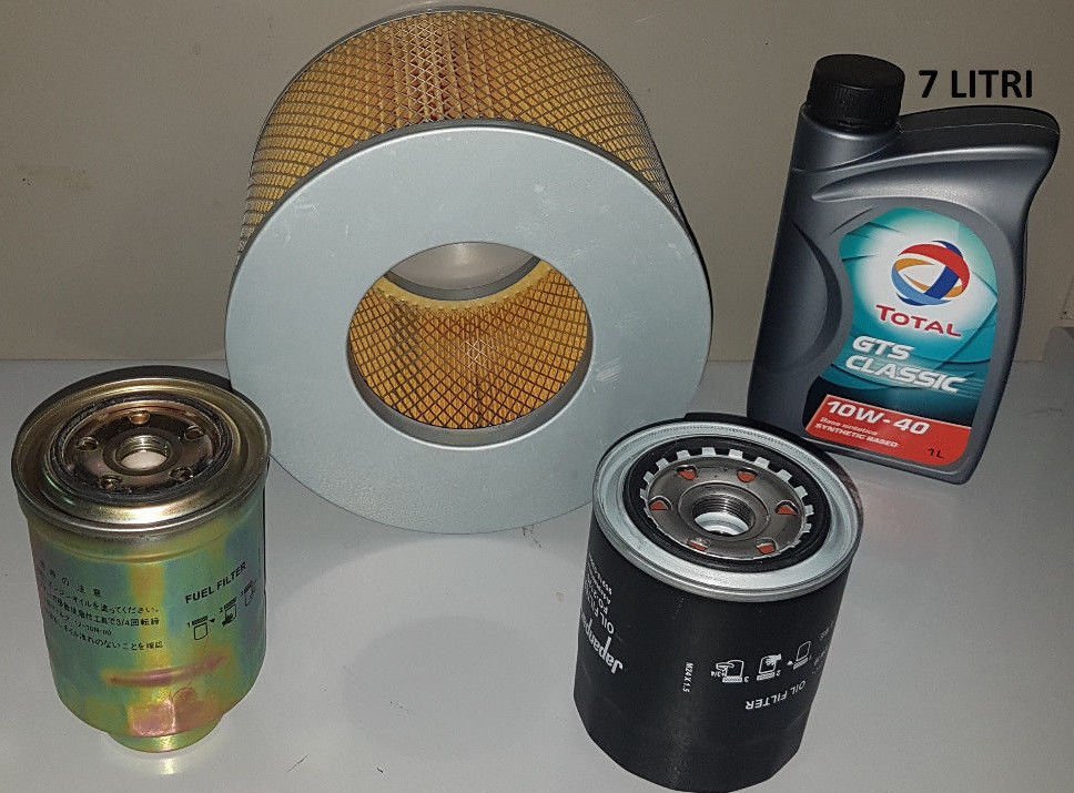 KIT TAGLIANDO 3 FILTRI+LITRI 7 TOTAL 10W40 TOYOTA LAND CRUISER (J7) 3.5/ 4.2 DAL 1990 AL 1993 ( COD. MOTORE 1PZ / 1H - Z) - Autoricambi4x4