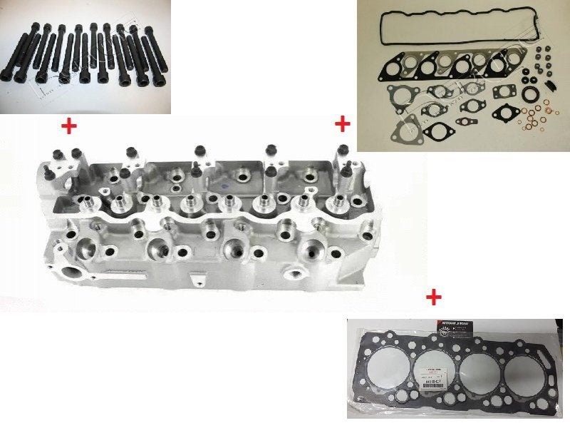 KIT TESTATA MOTORE NUDA VALVOLE INCASSATE/ SERIE GUARNIZIONI SMERIGLIO/ GUARNIZIONE TESTATA ORIGINALE/ BULLONI TESTATA MITSUBISHI PAJERO II /L200 2.5TD - Autoricambi4x4