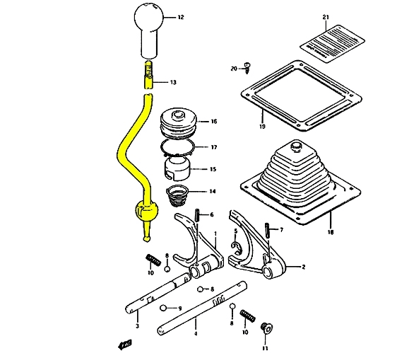 LEVA RIDUTTORE SUZUKI SJ410/ SJ413/ SAMURAI/ SANTANA (ORIGINALE) - Autoricambi4x4