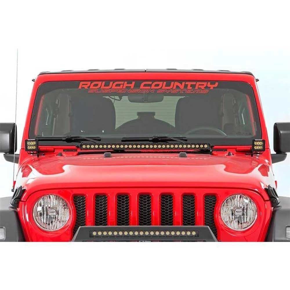 Luci LED 2" quadrate bianche DRL Rough Country Black Series - Autoricambi4x4