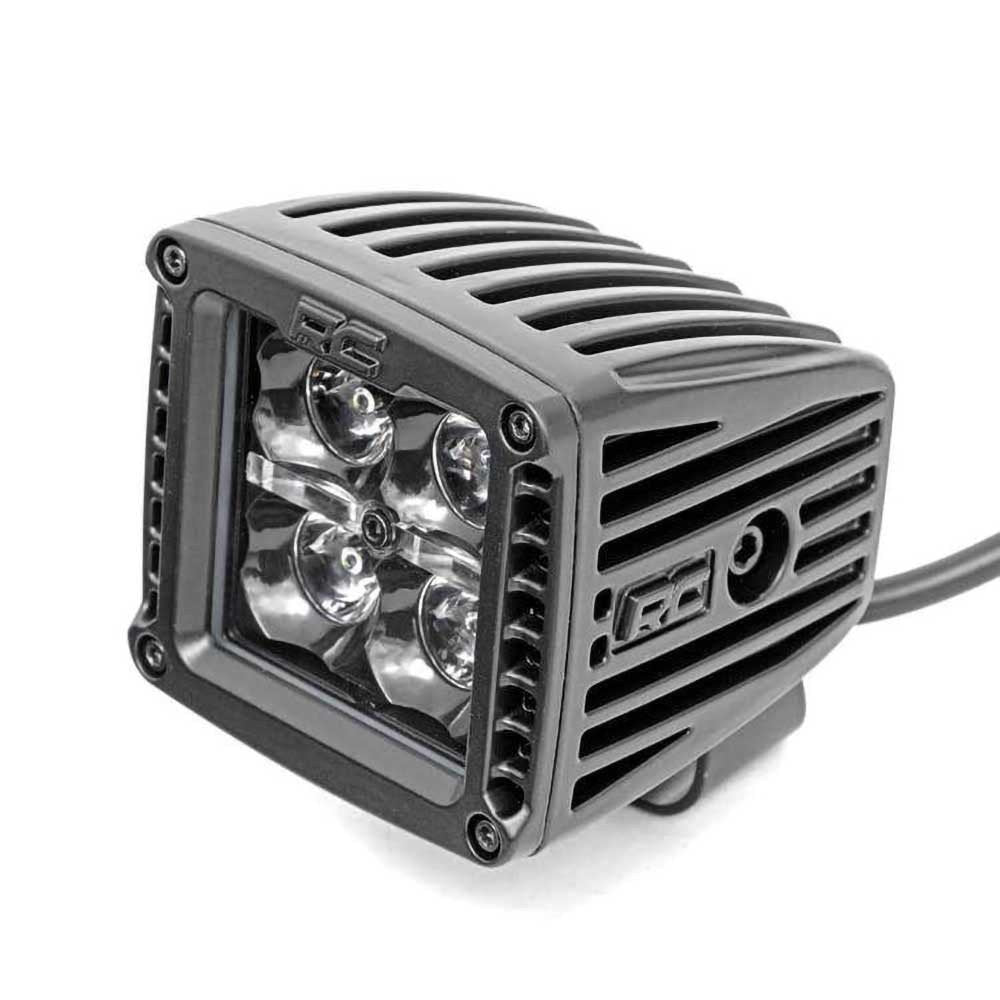 Luci LED 2" quadrate DRL bianche spot Rough Country Black Series - Autoricambi4x4