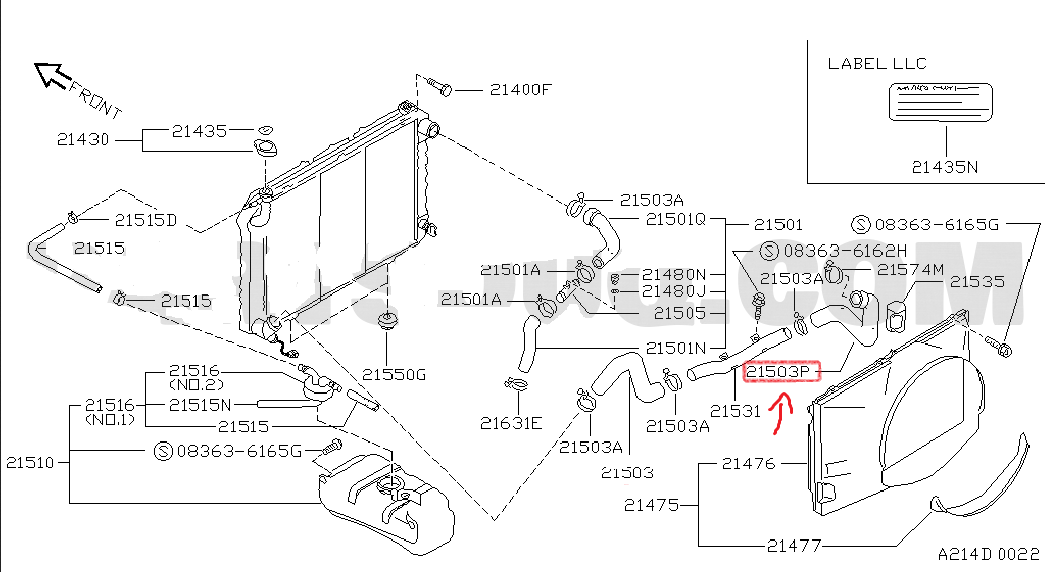 MANICOTTO INFERIORE RADIATORE POSTERIORE NISSAN PATROL GR Y60 (ORIGINALE) - Autoricambi4x4