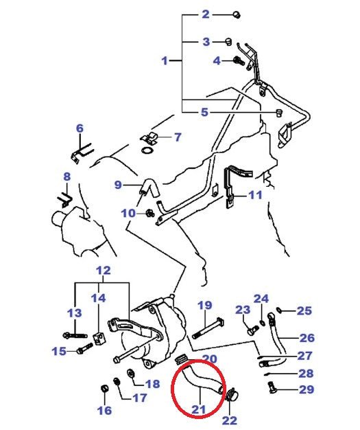 MANICOTTO/ TUBO ALTERNATORE MITSUBISHI PAJERO/ L200 - Autoricambi4x4