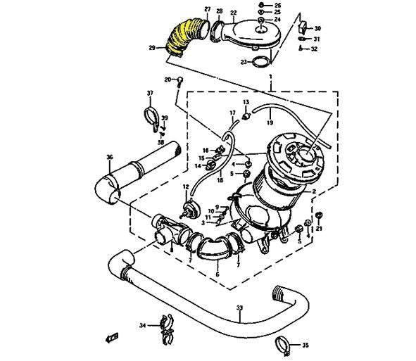 MANICOTTO /TUBO FILTRO ARIA SUZUKI SJ413/ SAMURAI/ SANTANA - Autoricambi4x4