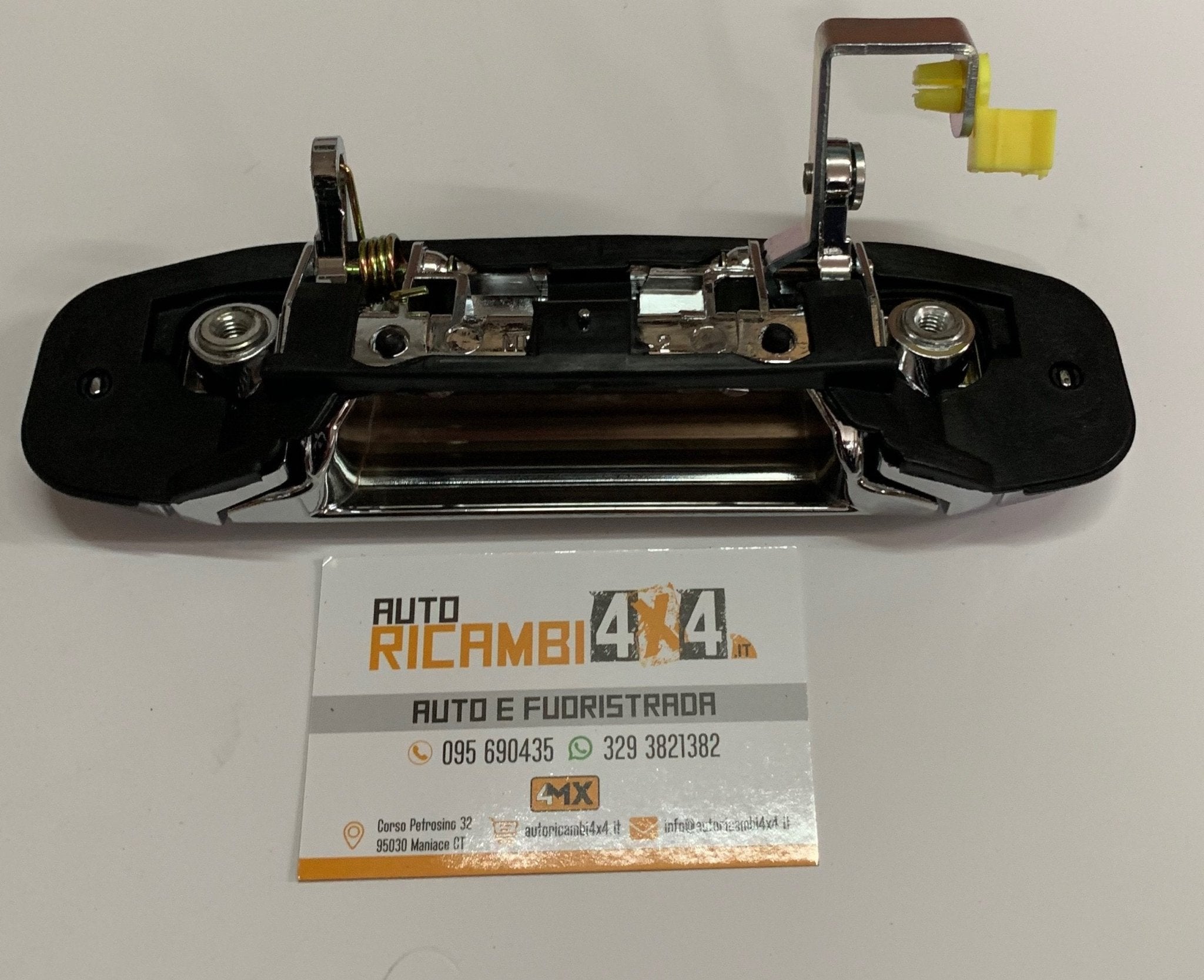 MANIGLIA ESTERNA CROMATA POSTERIORE DESTRA MITSUBISHI PAJERO 2°SERIE 4 PORTE (con linguetta più lunga) - Autoricambi4x4