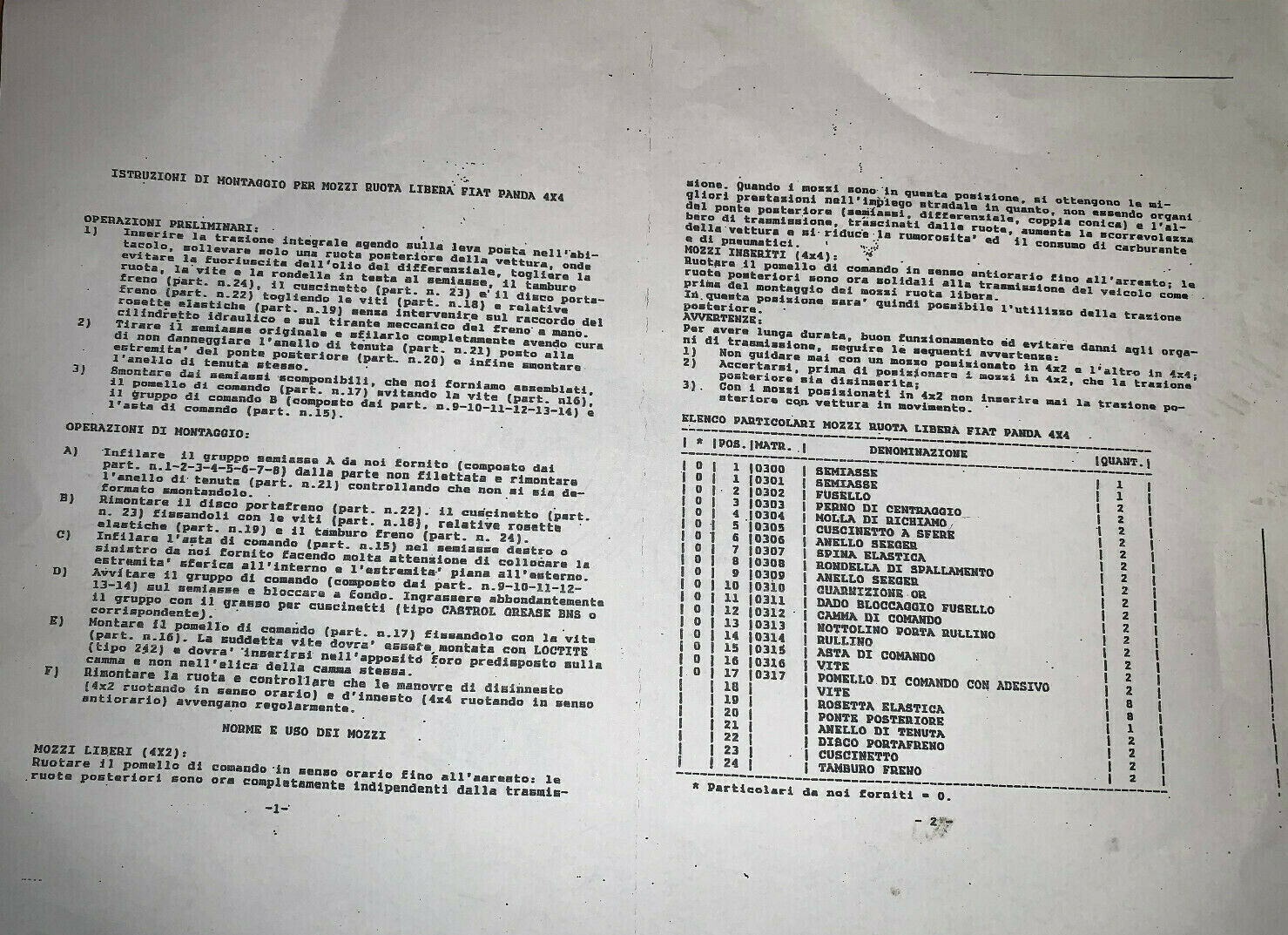 MOZZI RUOTA LIBERA FIAT PANDA 141 4X4 DAL 1986 AL 2003 KIK - Autoricambi4x4