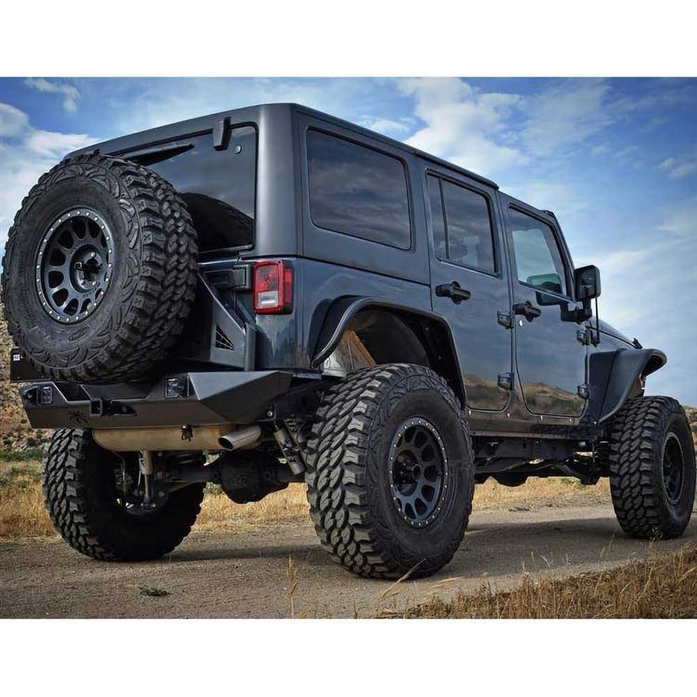 Parafanghi posteriori in acciaio neri con copertura standard Poison Spyder Crusher - Autoricambi4x4