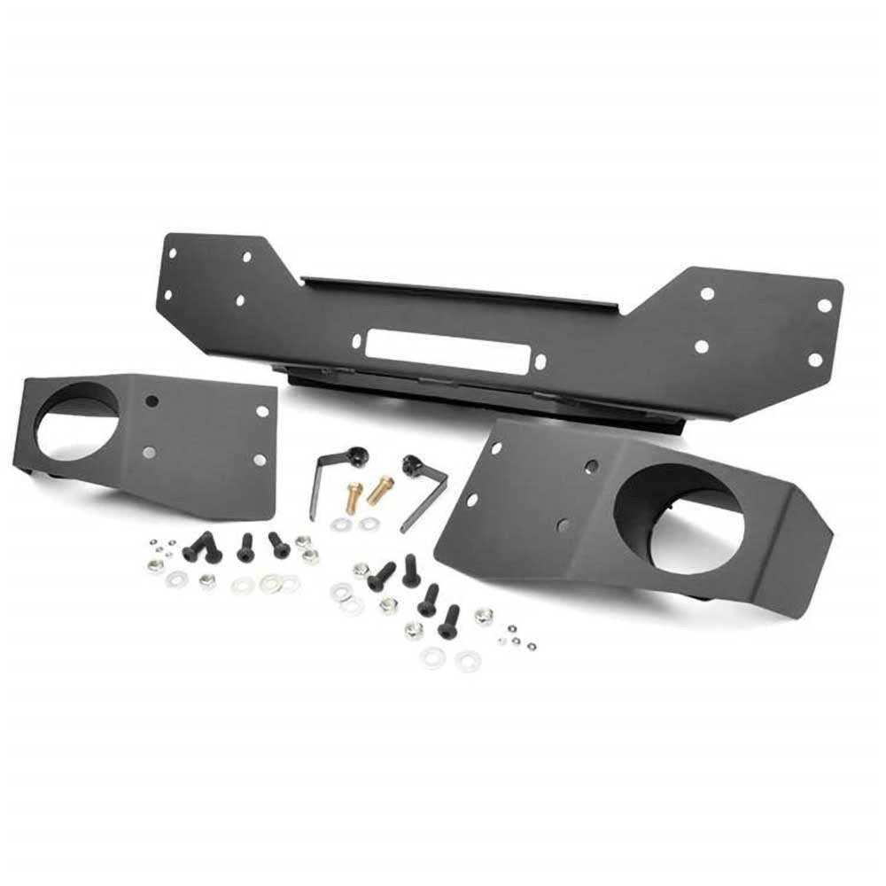 Paraurti anteriore con piastra verricello e attacchi fari fendinebbia stubby Rough Country - Autoricambi4x4