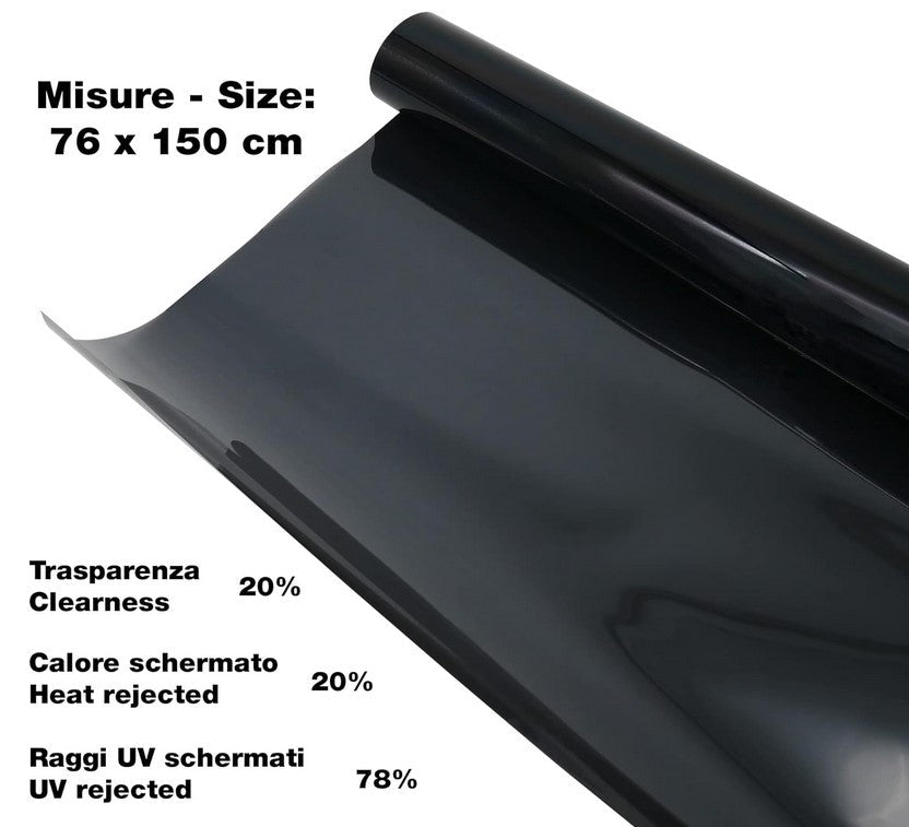 PELLICOLA VETRI MEDIUM BLACK 76X150CM - Autoricambi4x4