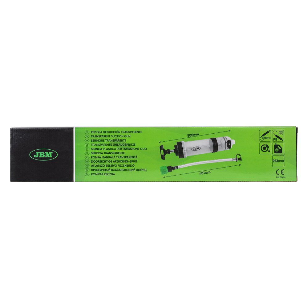 PISTOLA DI ASPIRAZIONE/INIEZIONE TRASPARENTE 1500ML - Autoricambi4x4