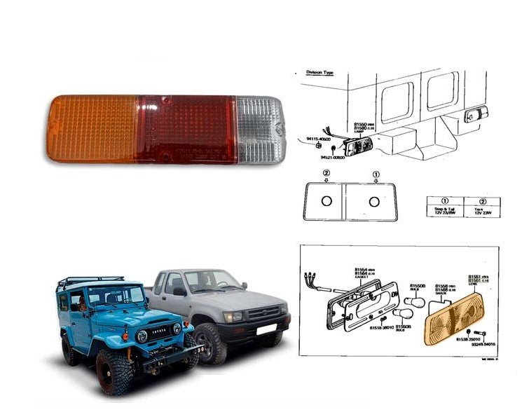 PLASTICA FANALE POSTERIORE SINISTRO TOYOTA LAND CRUISER BJ40/ BJ42 - Autoricambi4x4