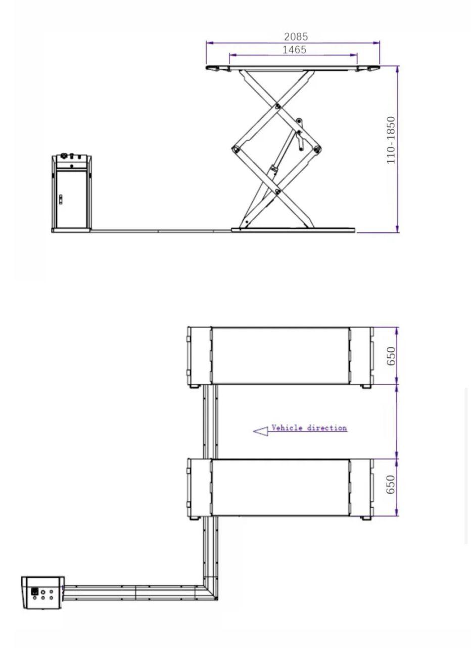 PONTE / SOLLEVATORE A FORBICE ULTRA SOTTILE ( 3500 KG ) - Autoricambi4x4