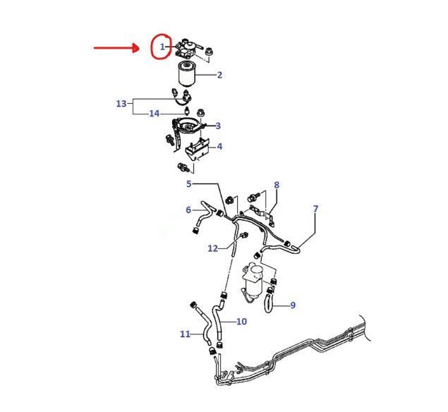 PORTA FILTRO / SUPPORTO FILTRO CARBURANTE MITSUBISHI L200 KB4T DAL 2005 (ORIGINALE) - Autoricambi4x4