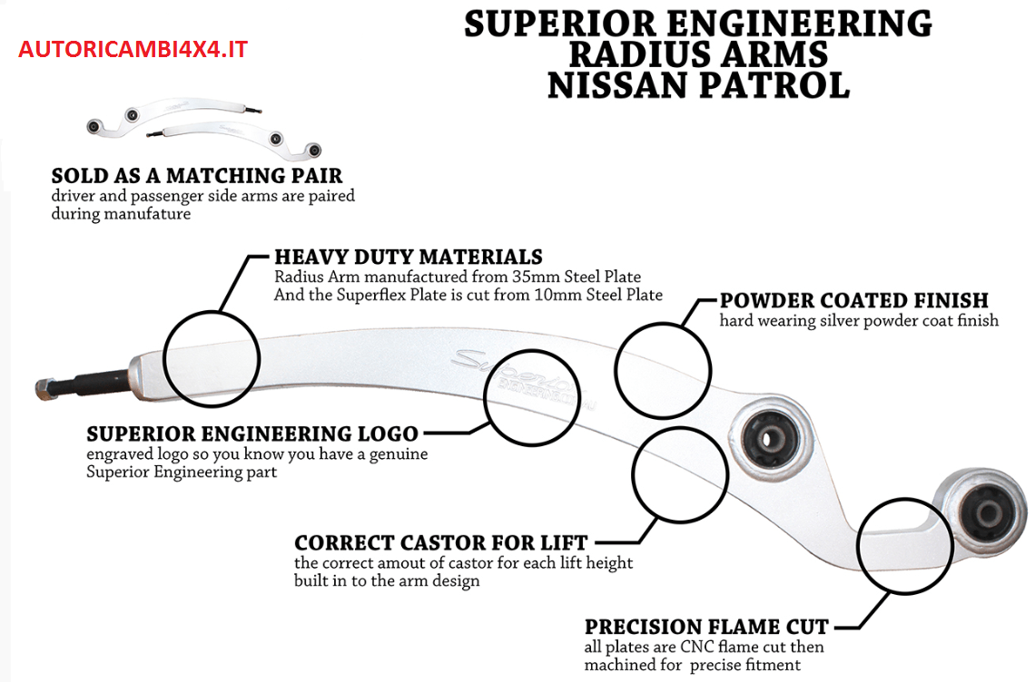 PUNTONI ANTERIORI DROP PER NISSAN PATROL GR Y60 E Y61(Per rialzi da +6 cm,+10/+12 cm,+15 cm) - Autoricambi4x4