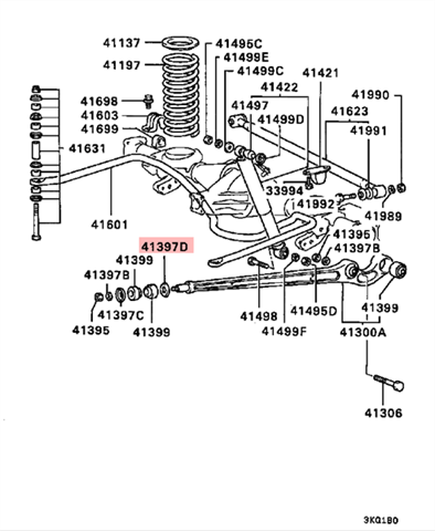 RONDELLA SOSPENSIONE POSTERIORE MITSUBISHI PAJERO (ORIGINALE) - Autoricambi4x4