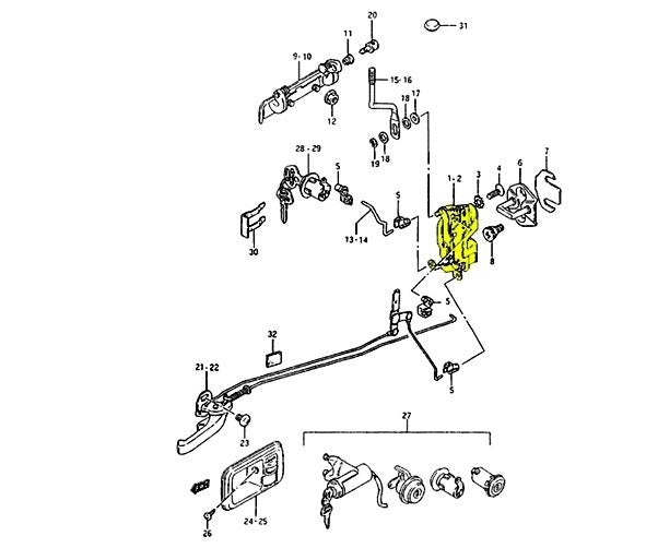 SERRATURA PORTA ANTERIORE SINISTRA SUZUKI SJ410/ SJ413/ SAMURAI/ SANTANA - Autoricambi4x4