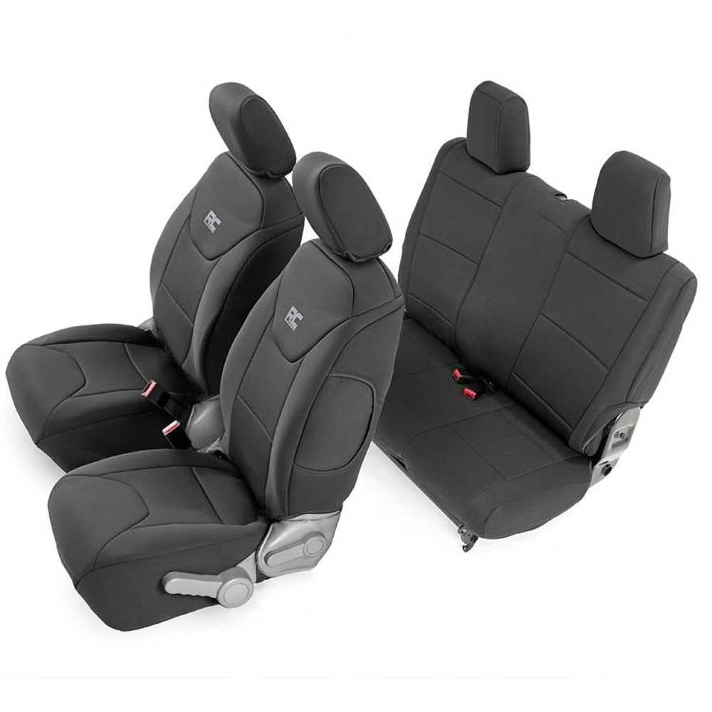 Set coprisedili in neoprene nero Rough Country - Autoricambi4x4