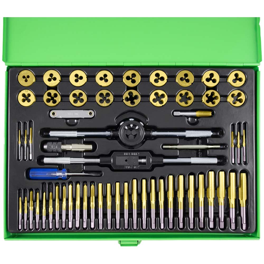 SET DI 58 PIEZZI DI MASCHI E FILIERE RIVESTITI IN TITANIO PASSO METRICO - Autoricambi4x4