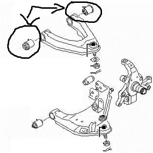 SILENTBLOCK BRACCIO ANTERIORE SUPERIORE NISSAN KING CAB D22/ NAVARA D22 - Autoricambi4x4