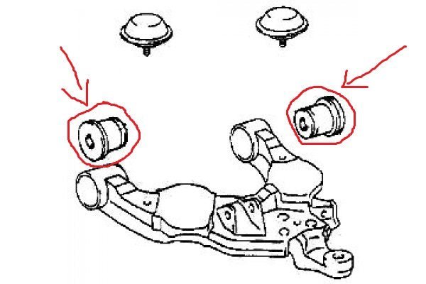 SILENTBLOCK BRACCIO OSCILLANTE ANTERIORE INFERIORE TOYOTA LAND CRUISER KZJ90/ 4 RUNNER - Autoricambi4x4