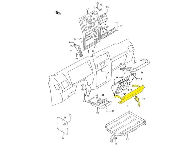 SPORTELLO VANO PORTAOGGETTI SUZUKI SJ410/ SJ413/ SAMURAI/ SANTANA - Autoricambi4x4