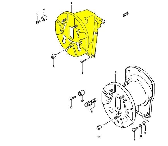 SUPPORTO RUOTA DI SCORTA SUZUKI SJ410/ SJ413/ SAMURAI/ SANTANA (ORIGINALE) - Autoricambi4x4