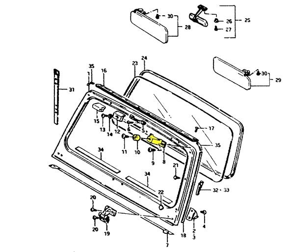 TAMPONE PARABREZZA/ TAMPONE COFANO ANTERIORE SUZUKI SJ410/ SJ413/ SAMURAI/ SANTANA - Autoricambi4x4