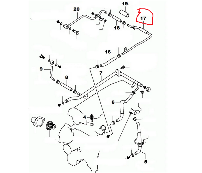 TUBO ACQUA MITSUBISHI L200 (ORIGINALE) - Autoricambi4x4