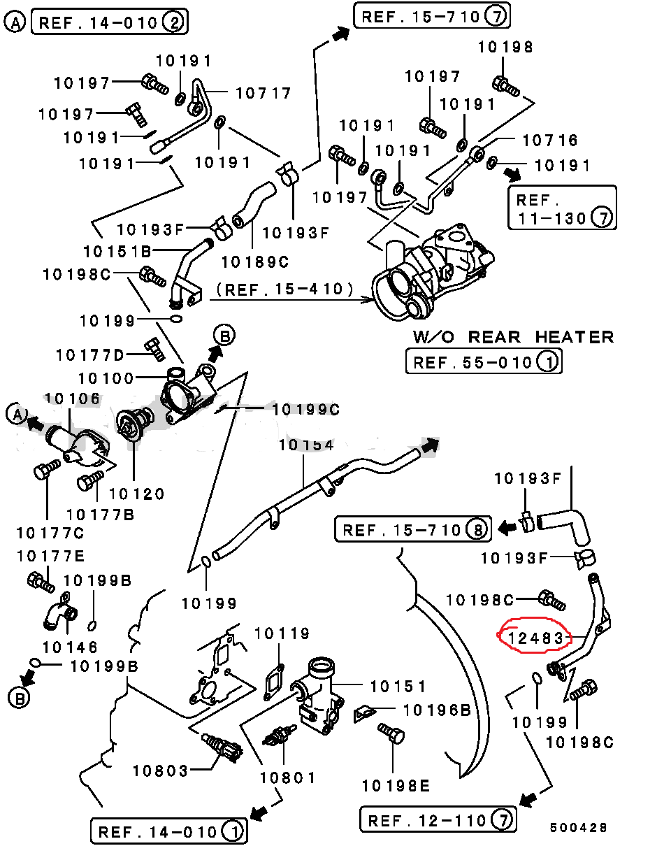 TUBO ACQUA RAFFREDDAMENTO MITSUBISHI PAJERO V60 3.2 (ORIGINALE) - Autoricambi4x4