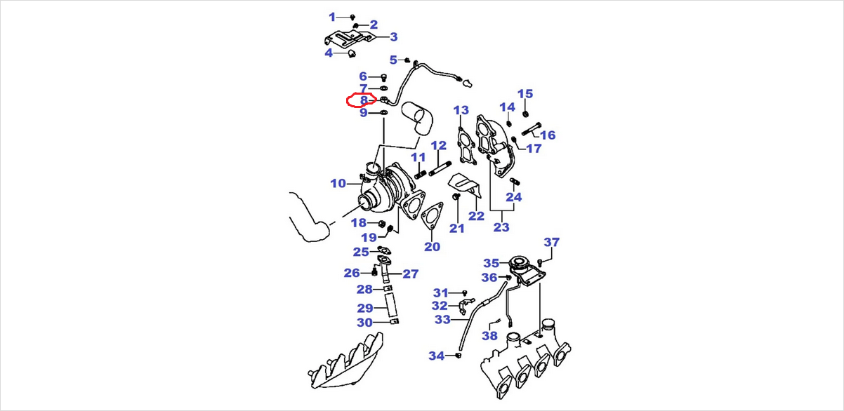 TUBO OLIO TURBINA MITSUBISHI PAJERO/ L200 (ORIGINALE) - Autoricambi4x4