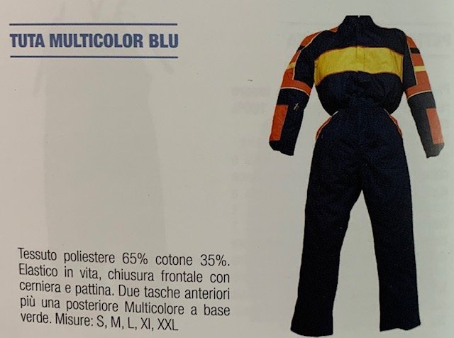 TUTA DA LAVORO MULTICOLOR BLU (65% POLIESTERE E 35% COTONE) MISURE:M,L,XL,XXL,XXXL - Autoricambi4x4